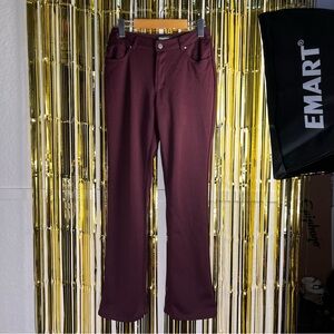 Vintage Burgundy Straight-Leg Pants